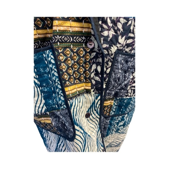 Free People X Brenda Knight Merigold Quilted Embroidered Boho Duster Jacket Sz L - Picture 10 of 17